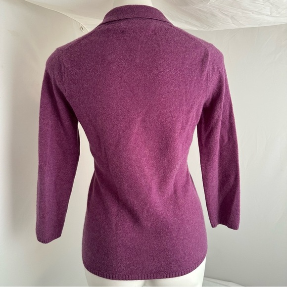 Geneva purple cashmere v-neck collar sweater M - Picture 4 of 9